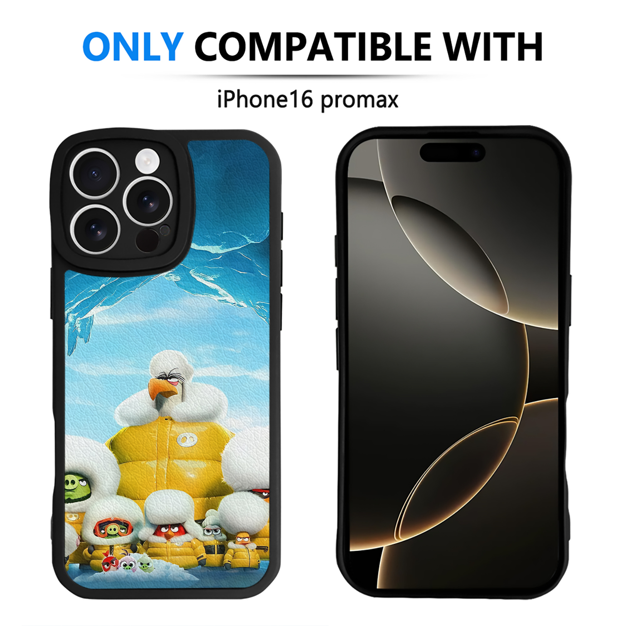 （画像用） Angry Birds アングリーバード 【iPhone 16シリーズ対応】シリコンスマホケース（レザー調） 材質：シリコン